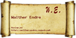 Walther Endre névjegykártya